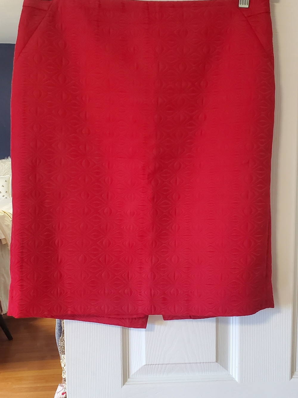 The Limited Red Textured Pencil Skirt